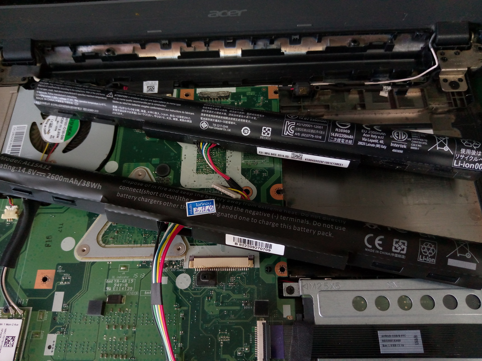 ACER E5-473 เปลี่ยนแบตและถ่านCMOS